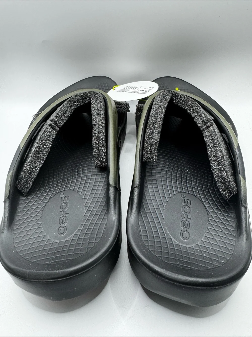 Oofos Men's Tactical Green & Black Cushioned Slide Sandals